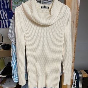 (Mint Condition) Lafayette 148 Ivory Cowl Neck Sweater